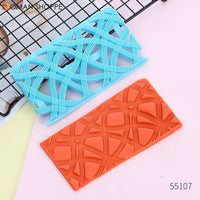 1pcs/ Quyi embossing mold Cake fondant chocolate Heart-shaped Diamond Grain Flowers Printing mould Cake decoration tools15*8cm