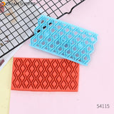 1pcs/ Quyi embossing mold Cake fondant chocolate Heart-shaped Diamond Grain Flowers Printing mould Cake decoration tools15*8cm