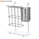 2 Tier Stainless Steel Drain Dish Rack Tableware Cutlery Drain Rack Kitchen Shelf Rack