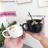 200ML Cat Gold Ceramic Coffee Cup Dish Restaurant With Dish Water Cup Office Cup Tea Cup