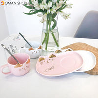 200ML Cat Gold Ceramic Coffee Cup Dish Restaurant With Dish Water Cup Office Cup Tea Cup