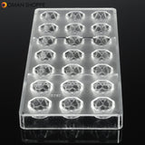 21 Cell Diamond Clear Polycarbonate Mould Chocolate Jelly Cake Candy Mold Baking Mould