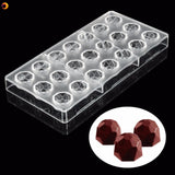 21 Cell Diamond Clear Polycarbonate Mould Chocolate Jelly Cake Candy Mold Baking Mould