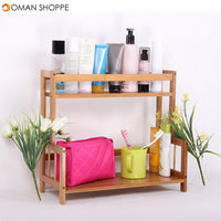 2/3 Tier Spice Herbs Jars Rack Holders Stand Natural Bamboo Wood Wall Mounted Storage for Kitchen Counter