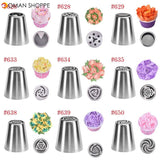 24 Style Russian Tulip Icing Piping Nozzles Stainless Steel Flower Cream Pastry Tips Nozzles Cupcake Cake Decorating Tools