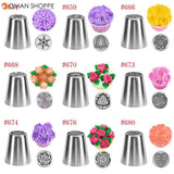 24 Style Russian Tulip Icing Piping Nozzles Stainless Steel Flower Cream Pastry Tips Nozzles Cupcake Cake Decorating Tools