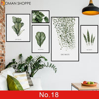 24 styles Green Leaves Wall Stickers for Bedroom Living room Dining room Kitchen Kids room DIY Vinyl Wall Decals Door Murals