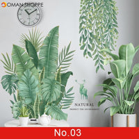 24 styles Green Leaves Wall Stickers for Bedroom Living room Dining room Kitchen Kids room DIY Vinyl Wall Decals Door Murals