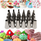 24PCS Icing Piping Nozzle Tips Cake Sugarcraft Pastry Decor Baking Tools Kit