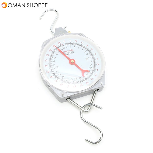 25KG 55lbs Capacity Alloy Mechanical Hanging Scales Mechanical With 2 Hooks Weighting Scale