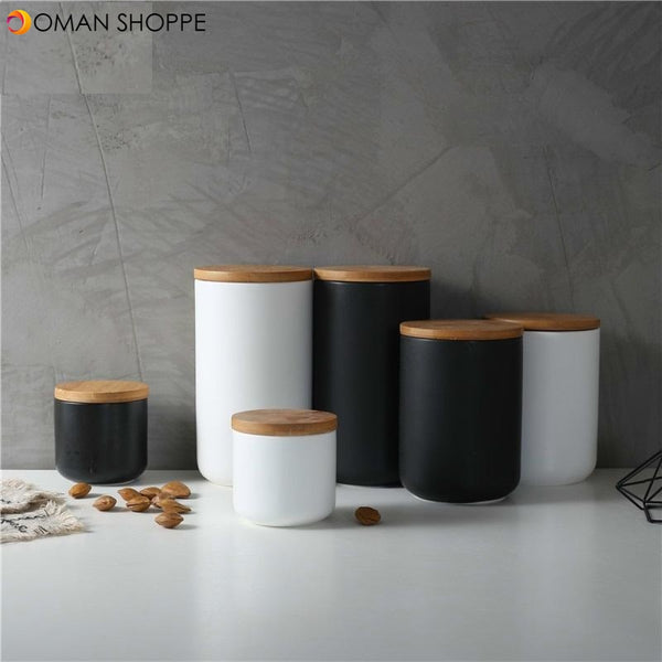 260Ml/800Ml/1000Ml Sealed Ceramic Storage Jar For Spices Tank Container With Lid Bottle Coffee Tea