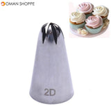 2D Rose Flower Cake Decorating Icing Tips Cupcake Nozzles