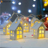 2M 10LEDs Holiday String Light Garland Wood House LED Lamp Christmas Novelty Room Wedding Party Decoration