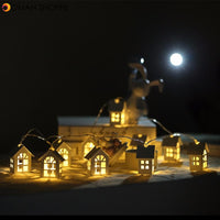 2M 10LEDs Holiday String Light Garland Wood House LED Lamp Christmas Novelty Room Wedding Party Decoration