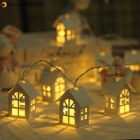 2M 10LEDs Holiday String Light Garland Wood House LED Lamp Christmas Novelty Room Wedding Party Decoration