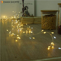 2M 5M Copper Wire LED String Lights Firecracker Fairy Garland Light for Christmas Window Wedding Party Battery Operated