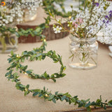 2M/3M/5M/10M Green Leaf Garland String Lights LED Flexible Copper Artificial Leaf Vine Lights for Christmas Wedding Party Decor