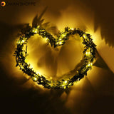 2M/3M/5M/10M Green Leaf Garland String Lights LED Flexible Copper Artificial Leaf Vine Lights for Christmas Wedding Party Decor