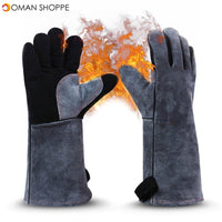 2pcs Barbecue Gloves High Temperature Double Insulated Kitchen Microwave Oven Baking Outdoor BBQ Heat Resistant  Hand Safety Welding Gloves Cooking Glove