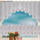 2PCS Lace Coffee Cafe Window Tier Curtains Kitchen Dining Room Home Decor Set