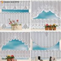 2PCS Lace Coffee Cafe Window Tier Curtains Kitchen Dining Room Home Decor Set