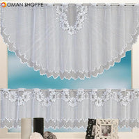 2PCS Lace Coffee Cafe Window Tier Curtains Kitchen Dining Room Home Decor Set