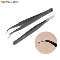 2pcs / Set Muti-funtion Anti-static Elbow and Straight Stainless Steel Tweezer Cake Plier Sugarcraft Tool for Kicthen Bakeware Decoration