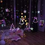 3.5M 220V LED Moon Star Lamp Christmas Garland String lights Fairy Curtain light Outdoor For Holiday Wedding  Party Decoration