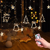 3.5M 220V LED Moon Star Lamp Christmas Garland String lights Fairy Curtain light Outdoor For Holiday Wedding  Party Decoration