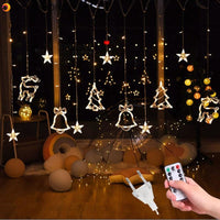 3.5M 220V LED Moon Star Lamp Christmas Garland String lights Fairy Curtain light Outdoor For Holiday Wedding  Party Decoration