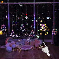 3.5M 220V LED Moon Star Lamp Christmas Garland String lights Fairy Curtain light Outdoor For Holiday Wedding  Party Decoration