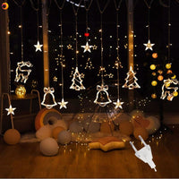 3.5M 220V LED Moon Star Lamp Christmas Garland String lights Fairy Curtain light Outdoor For Holiday Wedding  Party Decoration