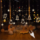 3.5M 220V LED Moon Star Lamp Christmas Garland String lights Fairy Curtain light Outdoor For Holiday Wedding  Party Decoration