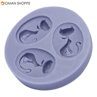 3 Cats Silicone Mold Fondant Cake Mould Decorating Tool