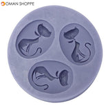 3 Cats Silicone Mold Fondant Cake Mould Decorating Tool