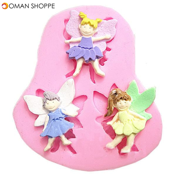 3 Elf Angel Silicone Fondant Mold Chocolate Polymer Clay Mould