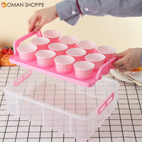 3 Tier 36PCS Locking Cupcake Holder Carrier Container Kitchen Storage Container