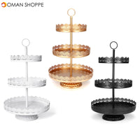 3-Tier Cupcake Stand Metal Cake Dessert Wedding Event Party Display Tower Plate Decorations