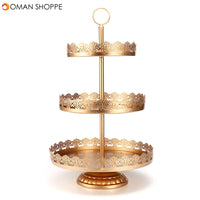 3-Tier Cupcake Stand Metal Cake Dessert Wedding Event Party Display Tower Plate Decorations