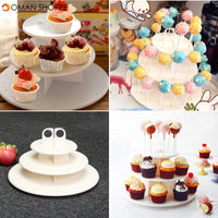 3 Tiers 42 Holes Plastic Cake Pop Lollipop Cupcake Display Revolving Cake Stand Tower Holder