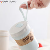 300 ml Healthy Material Wheat Straw Sealed Soup Cup With Lid Water Breakfast Portable Travel Milk Cup Microwave Dinnerware Food