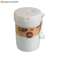 300 ml Healthy Material Wheat Straw Sealed Soup Cup With Lid Water Breakfast Portable Travel Milk Cup Microwave Dinnerware Food