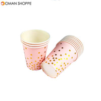 300Pcs Disposable Paper Dinner Dessert Plates Cups Napkins Balloons Straws Set