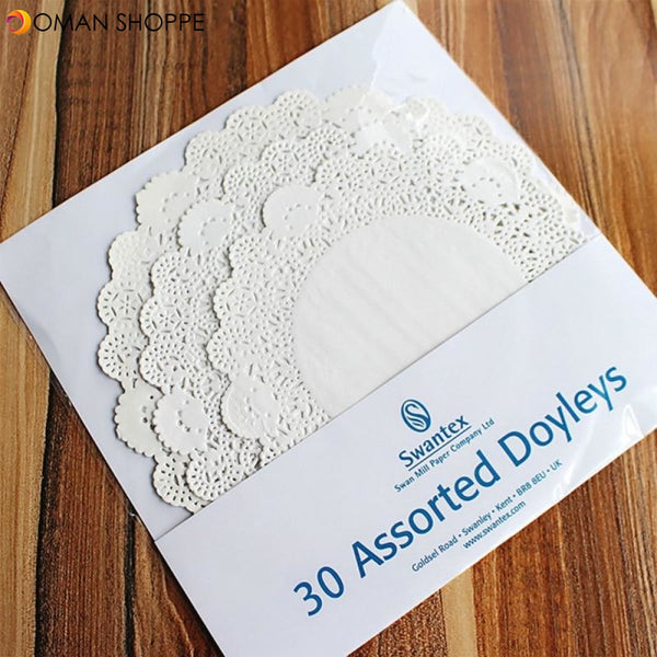 30Pcs Lace Round Paper Base For Cakes 3 Size 19cm/21.5cm/24cm