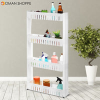 3/4 Layers Multi-function Rack Shelf Portable Cart Storage for Kitchen Bathroom Arrangement