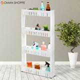 3/4 Layers Multi-function Rack Shelf Portable Cart Storage for Kitchen Bathroom Arrangement