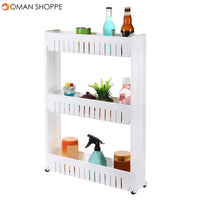 3/4 Layers Multi-function Rack Shelf Portable Cart Storage for Kitchen Bathroom Arrangement