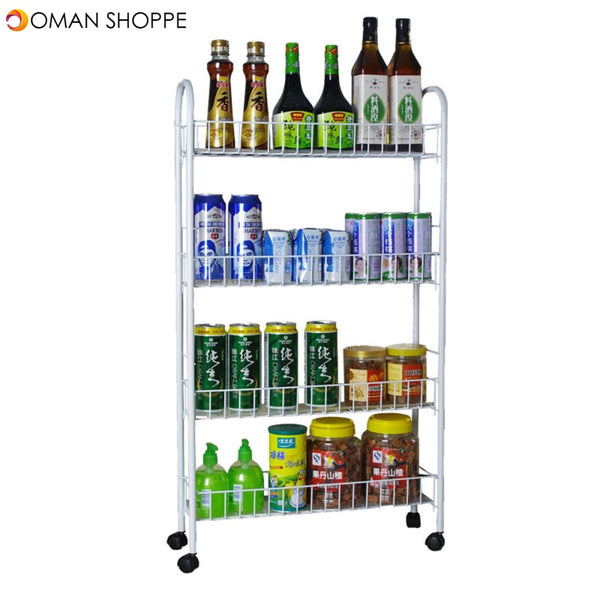 3/4 Layers Multi-function Shelf Portable Cart Wheels for Household Kitchen Items Storage