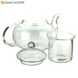 350ML-1000ML Heat Resistant Glass Teapot With Infuser Coffee Tea Leaf