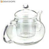 350ML-1000ML Heat Resistant Glass Teapot With Infuser Coffee Tea Leaf